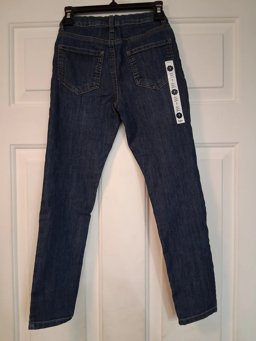 OshKosh B'gosh Girls Super Skinny Dark Blue Jean Denim Kids Pants Size 7